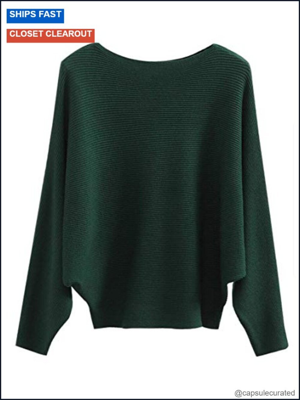 Oversized Batwing Sleeve Dolman Sweater Pullover Knit Tunic